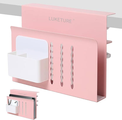 LUKETURE Desk Side Storage Laptop Holder No Drill Clamp On Organizer | Steel by LUKETURE