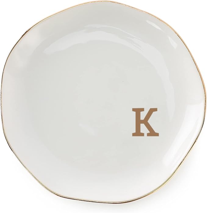 Initials Ring Dish Jewery Tray by VINCOMIC