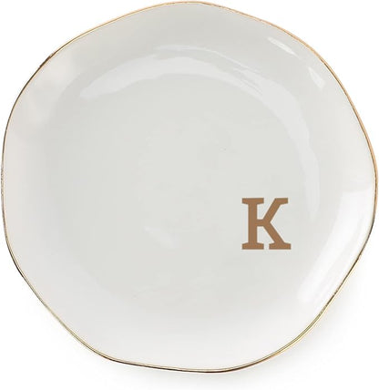 Initials Ring Dish Jewery Tray by VINCOMIC