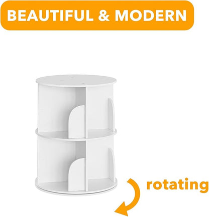 SpaceAid 2 Tier Rotating Bookshelf Tower, Spinning Bookcase Lazy Susan - Image 7