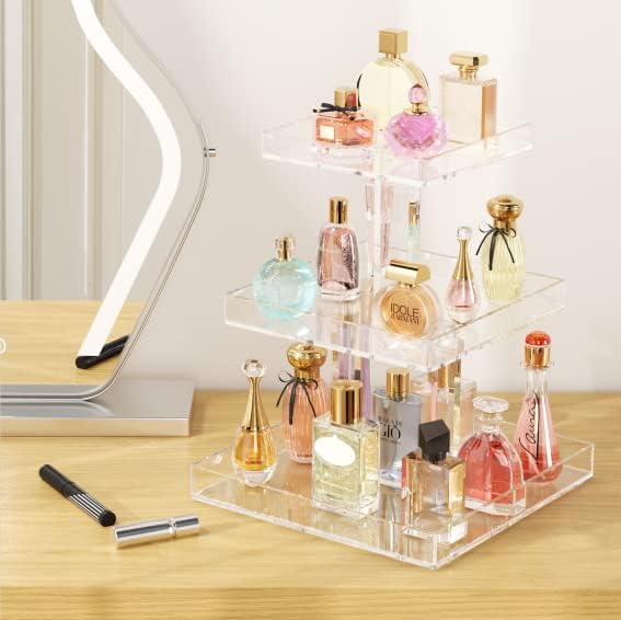 NIUBEE 3-Tier Perfume Organizer, Rectangular Tray, Sturdy Design, Space Saver - Image 4