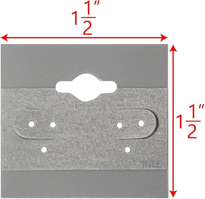 MOOCA100 pieces of Plain 1.5 x 1.5 in Gray Hanging Earring Cards Holder - Image 2