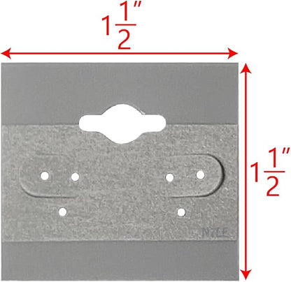 MOOCA100 pieces of Plain 1.5 x 1.5 in Gray Hanging Earring Cards Holder - Image 2
