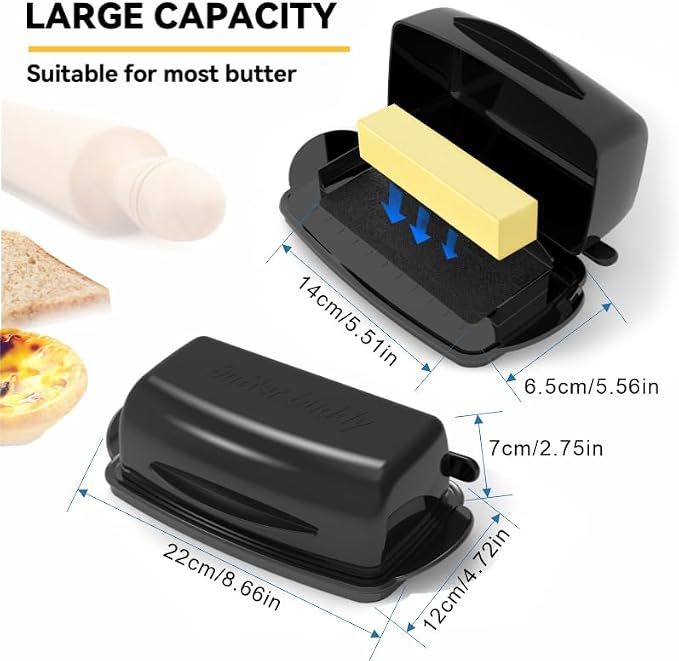 Butter Dishes with Lid for Countertop Refrigerator, Plastic Butter Dish Clear - Image 6