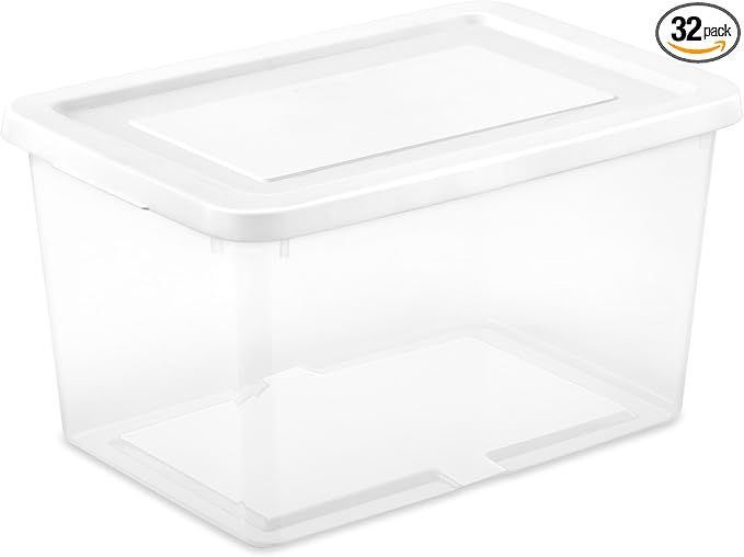 Sterilite 32 Pack Storage Box, 20 Quart Stackable Tote by Sterilite