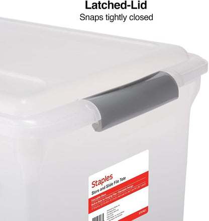 STAPLES Store & Slide Plastic File Box Latching, Letter/Legal Size - Image 7