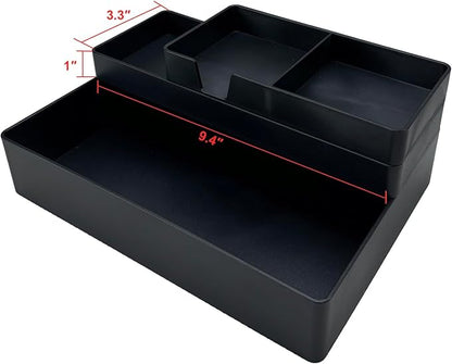 Amazon Basics Rectangular Plastic Desk Organizer, Half Accessory Tray - Image 5