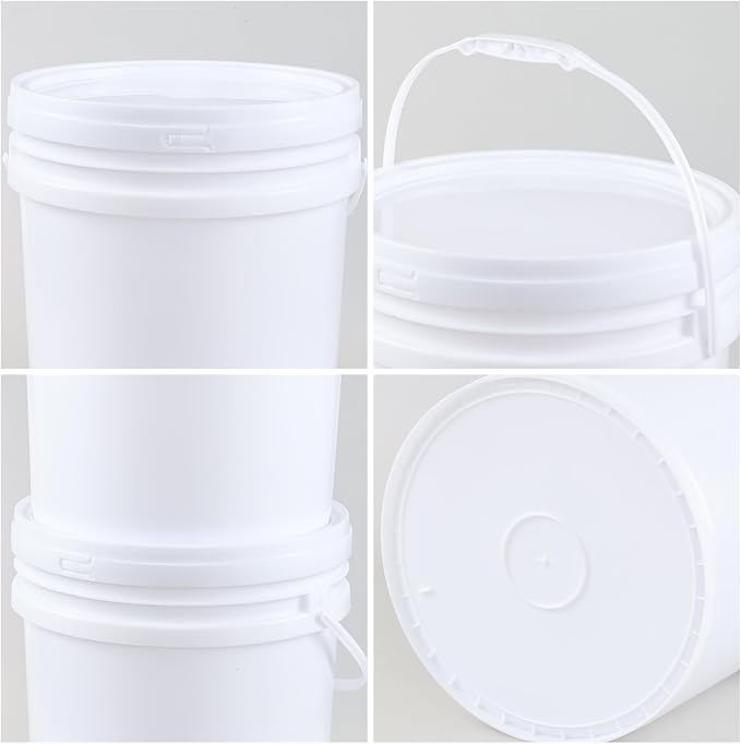 7 Gallon White Plastic Pail - Image 3