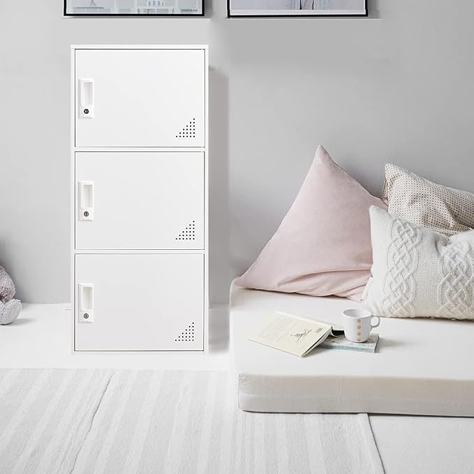 3 Door Metal Locker Steel Storage Cabinet, Office Storage Lockers - Image 6