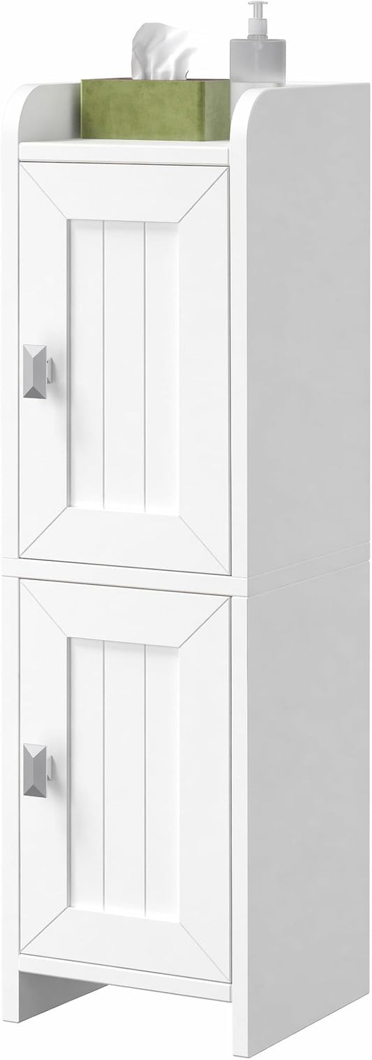 Akxomel Small Bathroom Cabinet Narrow Toilet Paper Organizer White | 7.9''D x by Akxomel