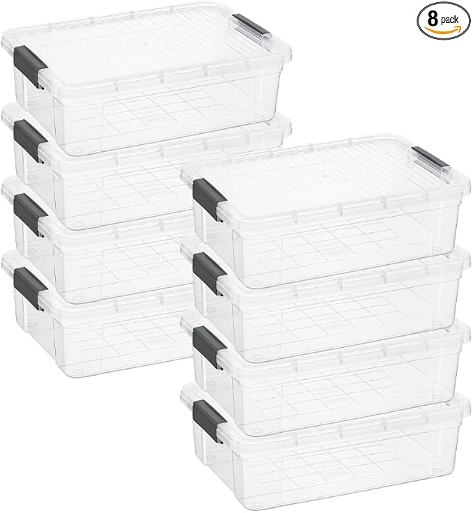 Superio Storage Bins with Lids, Stackable Totes, BPA Free, Odor Free, Organizer by Superio