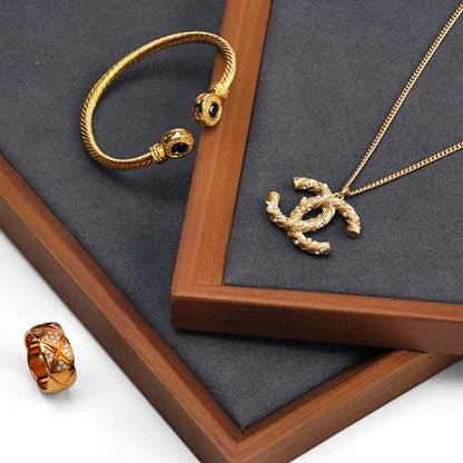 Oirlv Solid Wood Flat Jewelry Tray, Rectangle Jewelry Display Tray, Drawer - Image 5