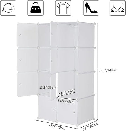 Cube Storage, 8-Cube Organizer Stackable Plastic Cube Storage Shelves Design - Image 3