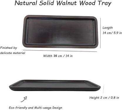 Wood Vanity Tray, Bathroom Counter Solid Walnut Organizer, Toilet Tank Top - Image 2