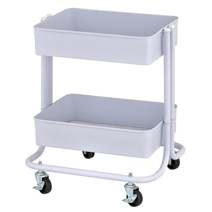 ECR4Kids 2-Tier Metal Rolling Utility Storage Cart by ECR4Kids