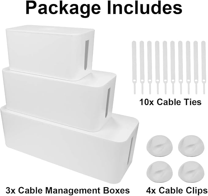 Cable Management Box DUNCHATY 3 Pack Cable Box Organizer - Image 9