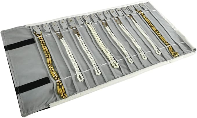 Portable Jewelry Roll Untangled Secure Necklace Travel Storage Bag Displays - Image 5
