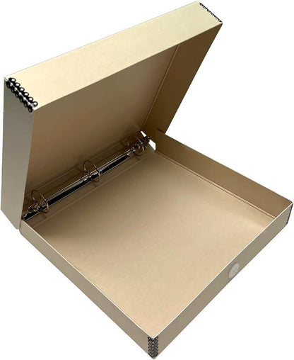 Lineco, Archival Tan 3-Ring Binder Album Box, 12.75x11.5x2 Inch | Acid-Free by Lineco