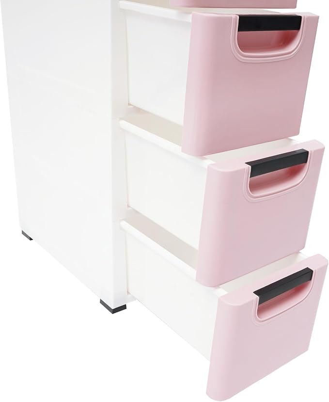 6 Drawers Plastic Storage Cabinet, Mobile Slim Utility Cart on Wheels, - Image 6