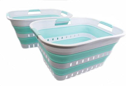SAMMART Set of 2-30L Collapsible Plastic Laundry Basket by SAMMART