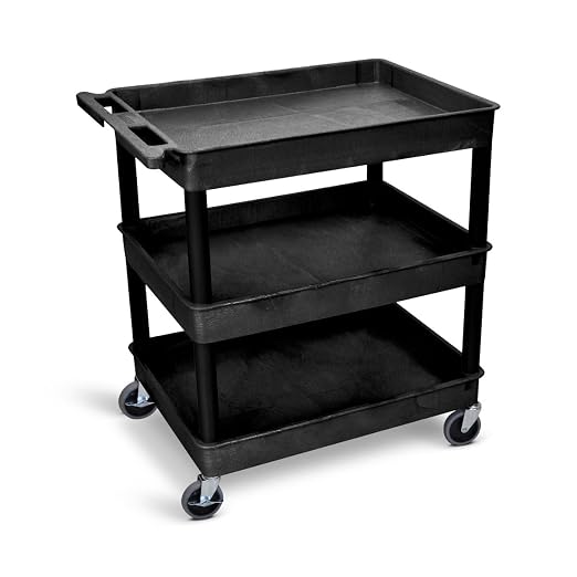 Classroom Basics TC111-B Extra Large Three-Shelf Rolling Utility Cart, - Image 2