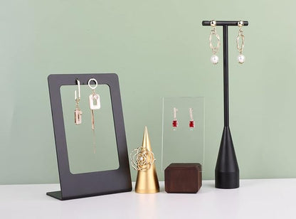 GemeShou 2pcs Black earring display T bar stand, Big jewelry earring holders - Image 6