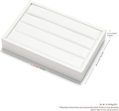 Oirlv 3 Slots PU Leather Small Ring Organizer Earrings Trays Showcase Display - Image 8