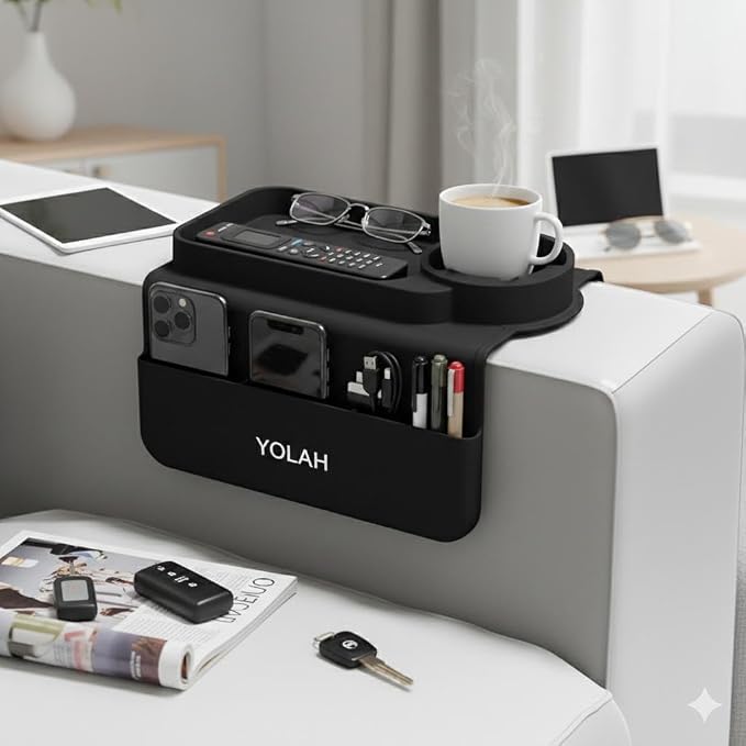 YOLAH Silicone Couch Cup Holder Tray - Image 6