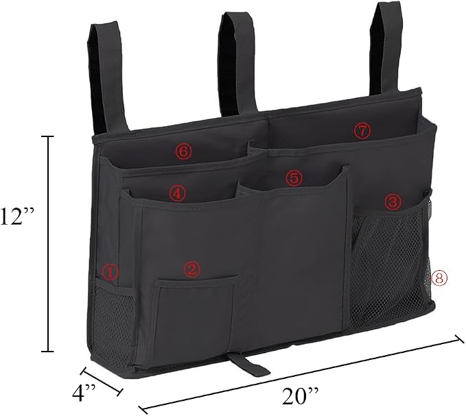 Bedside Caddy Storage Organizer Bunk Bed Hanging Storage Bag - Image 7