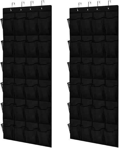 GORILLA GRIP Over the Door Shoe Organizer, 2 Pack, 24 Breathable Mesh Pockets by GorillaGrip