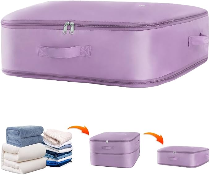 Space saver bag, for quilts, duvets or other fluffy clothing.Measures 21"L x by Unknown