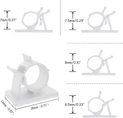 Viaky 30pcs Self-Adhesive Cable Clips-Reusable Adjustable Nylon Bracket - Image 5