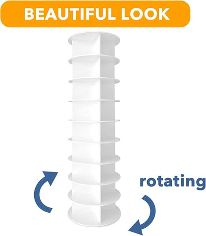 SpaceAid 9 Tier Rotating Shoe Rack Tower, Spinning Shoe Display Lazy Susan - Image 7