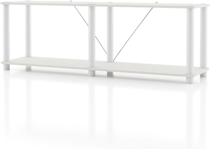 Homes: Inside + Out Apexa Modern 2-Tier Extra Wide Shelving Units, Collectibles by HOMESInsideOut