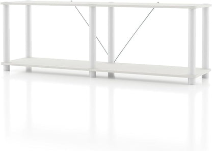 Homes: Inside + Out Apexa Modern 2-Tier Extra Wide Shelving Units, Collectibles by HOMESInsideOut