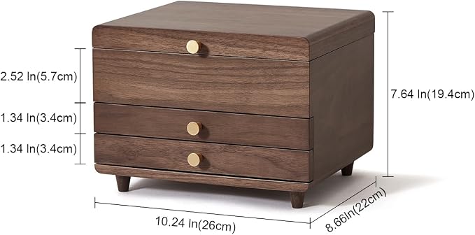 Wooden Jewelry Box, 3 Layer Large Jewelry Organizer - Image 6