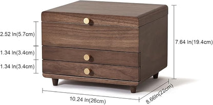 Wooden Jewelry Box, 3 Layer Large Jewelry Organizer - Image 6