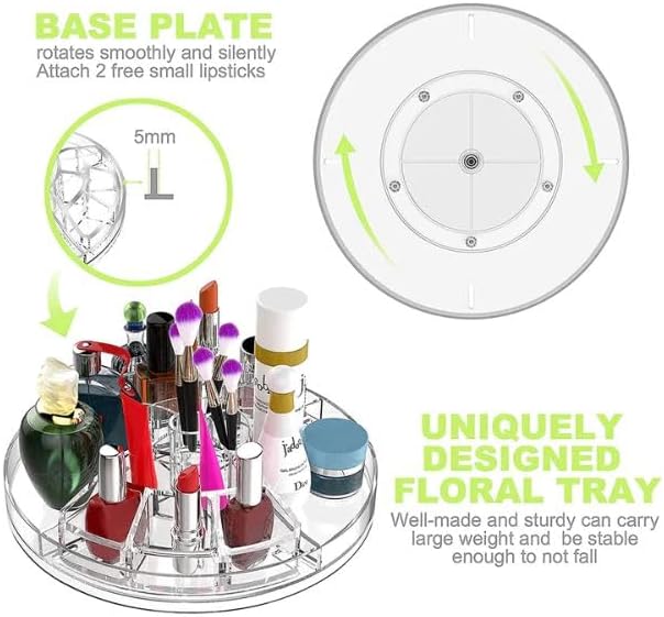 ZHIAI 360 Rotating Makeup Organizer, Large Capacity Cosmetics Organizer - Image 4