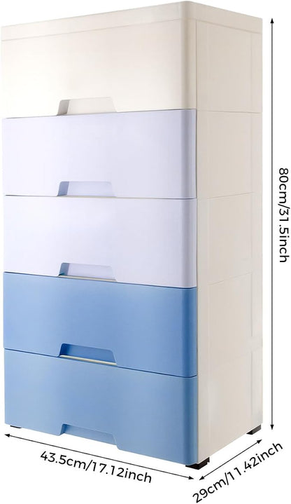 Plastic Drawers Dresser Storage Cabinet, Movable Vertical Chest of Drawers in - Image 2