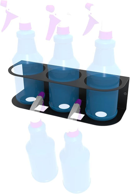 JINGCHENGMEI 3 Spray Bottles Holder, Steel Wall Mount Storage Organizer by JINGCHENGMEI