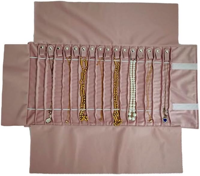Portable Jewelry Roll Untangled Secure Necklace Travel Storage Bag Displays - Image 5