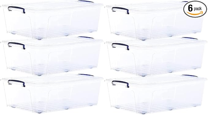 Superio Storage Bins with Lids- Clear Boxes by Superio