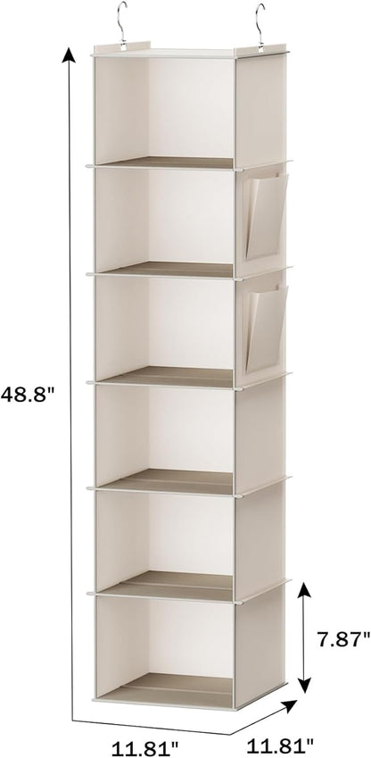 YOUDENOVA Hanging Closet Organizer, 6-Shelf Closet Hanging Storage - Image 5