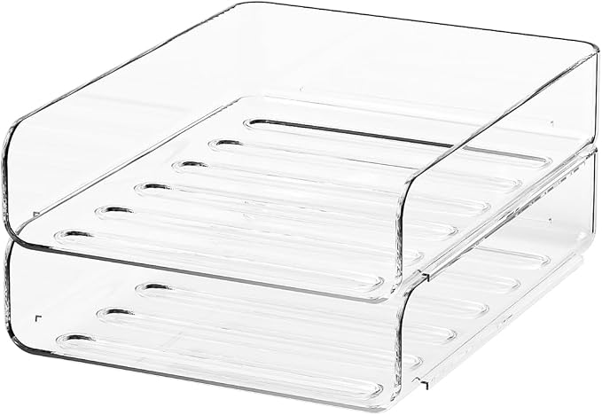 2-Tier Acrylic Paper Tray Organizer by Unknown