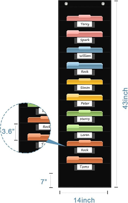 10 Pocket Hanging Wall File Organizer - Image 3