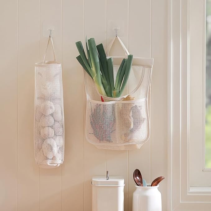 Reusable Breathable Hanging Storage Mesh Bags, Onion Bags Mesh Garlic Net Bag - Image 9