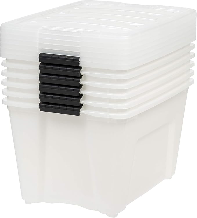IRIS USA 54 Qt Stackable Plastic Storage Bins - Image 11