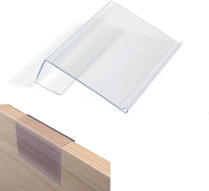 100 Pack Wood Shelf Label Holders, Plastic Price Tags Display Sign Holder | by Unknown