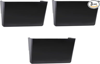 3 Pack Black Plastic Single Pocket Hanging File Organizer, Wall Mount Paper by EASEPRES