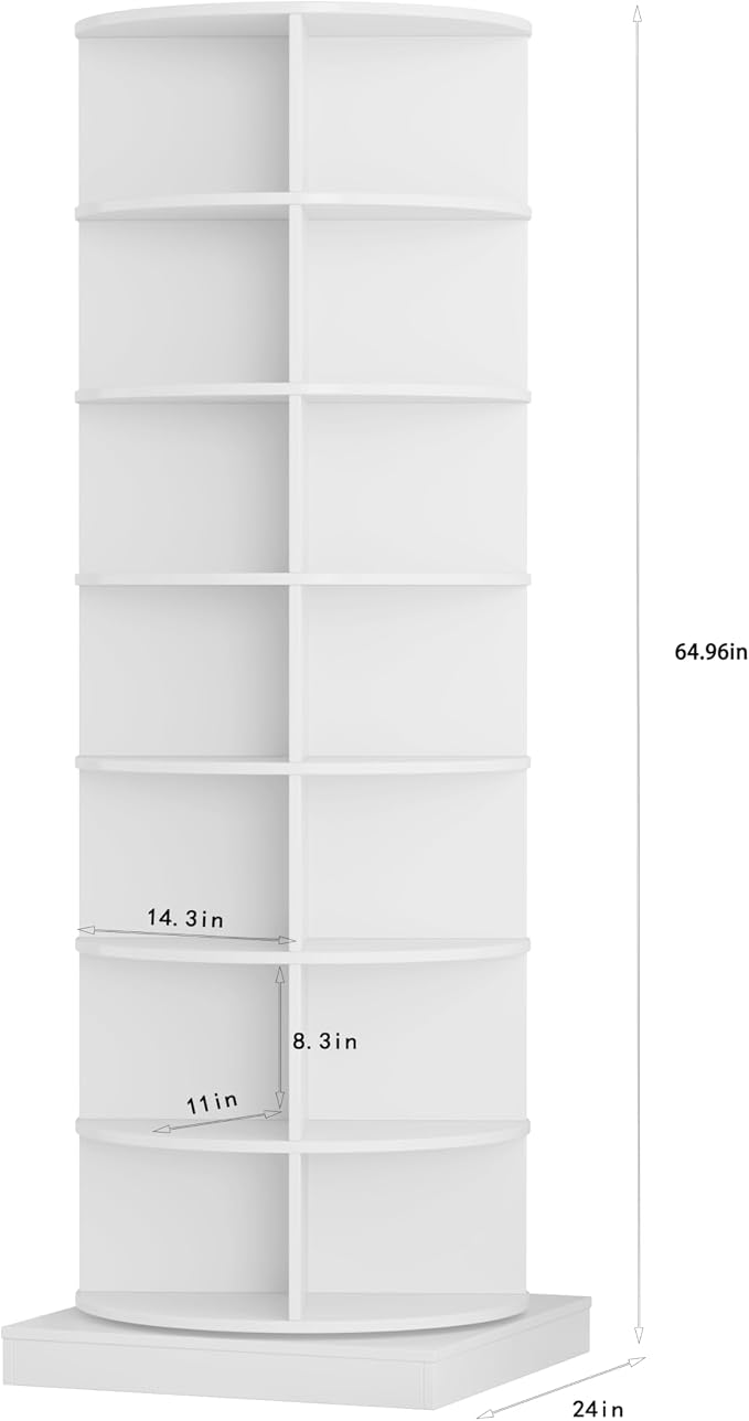HomVent Rotating Shoe Rack, 7-Tier Spinning Shoe Rack Tower | 360° Revolving - Image 2